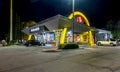 San Luis Obispo, California. McDonalds restaurant exterior at night. Royalty Free Stock Photo