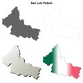 San Luis Potosi outline map set