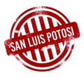 San Luis Potosi - Red grunge button, stamp