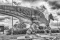 Lambeosaurus dinosaur inside a dino park in southern Italy