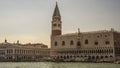 The San Marco square , the Campanile and Palace of Doges, Venice, Italy from the sea Royalty Free Stock Photo