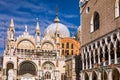 San Marco square with Campanile and Saint Mark`s Basilica. The main square of the old town. Venice, Italy Royalty Free Stock Photo