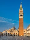 San Marco square with Campanile and Saint Mark`s Basilica in Venice, Italy Royalty Free Stock Photo