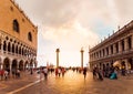 San Marco square with Doge's Palace in sunset. Venice, Italy. Royalty Free Stock Photo