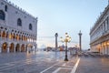 San Marco square, nobody in the early morning in Venice, Italy Royalty Free Stock Photo