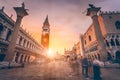 San Marco square in sunset light. Venice, Italy Royalty Free Stock Photo