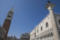 San Marco Square, Venice, Italy/the Bell Tower and the Doge& x27;s Palace Royalty Free Stock Photo