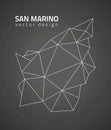 San Marino black vector outline polygonal triangle map