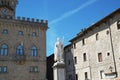 San Marino. City Hall and statue of Liberty in central square Royalty Free Stock Photo