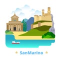 San Marino country design template Flat cartoon st