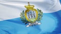 San Marino flag in slow motion seamlessly looped with alpha