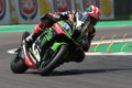 San Marino Italy - May 11, 2018: Jonathan Rea GBR Kawasaki ZX-10RR Kawasaki Racing Team, in action during the Superbike Qualifying