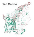 San Marino map. Detailed map of San Marino country administrative area. countryscape urban panorama