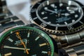 SAN MARINO- NOVEMBER 22 2016: A Rolex Milgauss and a Rolex Submariner in a macro view.