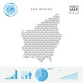 San Marino People Icon Map. Stylized Vector Silhouette of San Marino. Population Growth and Aging Infographics