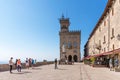 San Marino, Republic of San Marino - April 27, 2018: Central square of San Marino