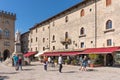 San Marino, Republic of San Marino - April 27, 2018: Central square of San Marino