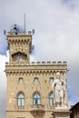 San Marino. Statue of Liberty near the Palazzo Pubblicco. Royalty Free Stock Photo