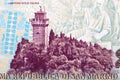 San Marino tower from money