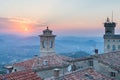 San Marino. View from Titano mountain at neighborhood
