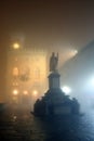 San Marino. View to the Palazzo Pubblicco and statue of Freedom at night Royalty Free Stock Photo