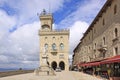 San Marino. View to the Palazzo Pubblicco and statue of Freedom Royalty Free Stock Photo