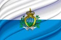 San Marino waving flag illustration.