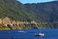 san martin de los andes town, neuquen argentina-landscape and coast of lake lakar Royalty Free Stock Photo