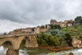 San Martin medieval bridge and Monastery in Toledo, Spain Royalty Free Stock Photo