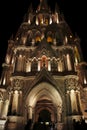 Night view, San miguel de allende cathedral in guanajuato I