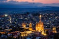 San Miguel de Allende at Dusk, Guanajuato, Mexico Royalty Free Stock Photo