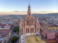 San Miguel de Allende in Guanajuato, Mexico. Aerial view at sunrise Royalty Free Stock Photo