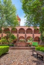 San Miguel de Allende, Guanajuato, Mexico, 08 14 22, Fountain of the central courtyard of the Ignacio RamÃÂ­rez El Nigromante Royalty Free Stock Photo