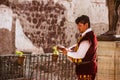 SAN MIGUEL DE ALLENDE, GUANAJUATO / MEXICO - 06 15 2017: Musician at a traditional mexican Callejoneada