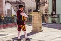 SAN MIGUEL DE ALLENDE, GUANAJUATO / MEXICO - 06 15 2017: Musician at a traditional mexican Callejoneada