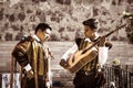 SAN MIGUEL DE ALLENDE, GUANAJUATO / MEXICO - 06 15 2017: Musicians at a traditional mexican Callejoneada