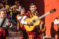 SAN MIGUEL DE ALLENDE, GUANAJUATO / MEXICO - 06 15 2017: Musicians at a traditional mexican Callejoneada