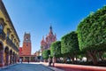 San Miguel de Allende, Mexico-3 December, 2018: Landmark Parroquia De San Miguel Arcangel cathedral in historic city center