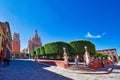 San Miguel de Allende, Mexico-3 December, 2018: Landmark Parroquia De San Miguel Arcangel cathedral in historic city center