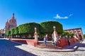 San Miguel de Allende, Mexico-3 December, 2018: Landmark Parroquia De San Miguel Arcangel cathedral in historic city center