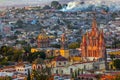 San Miguel de Allende Mexico Miramar Overlook Evening Parroquia