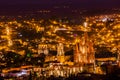 San Miguel de Allende Mexico Miramar Overlook Night Parroquia