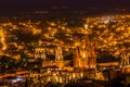 San Miguel de Allende Mexico Miramar Overlook Night Parroquia