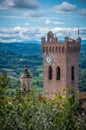 San Miniato town view, bell tower of the Duomo cathedral San Miniato, Tuscany Italy Europe Royalty Free Stock Photo