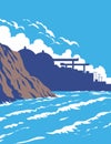 San Onofre State Beach in San Diego California WPA Poster Art