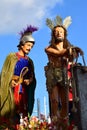 Jesus Christ statue brought to Lenten Holy Week traditional street procession Royalty Free Stock Photo