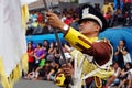 Band leader conducts his musical team during the annual brass band exhibition