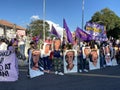 A group of militant and revolutionary women GABRIELA is holding a protest rally on the city main street