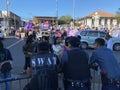 Police SWAT team on guard to a group of militant and revolutionary women GABRIELA who are holding an anti goverment protest