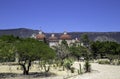 The seventeenth century San Pablo Church was built on the sacred grounds of a pre-Columbian solemn site Zapotec and Mixtec in Mitl Royalty Free Stock Photo